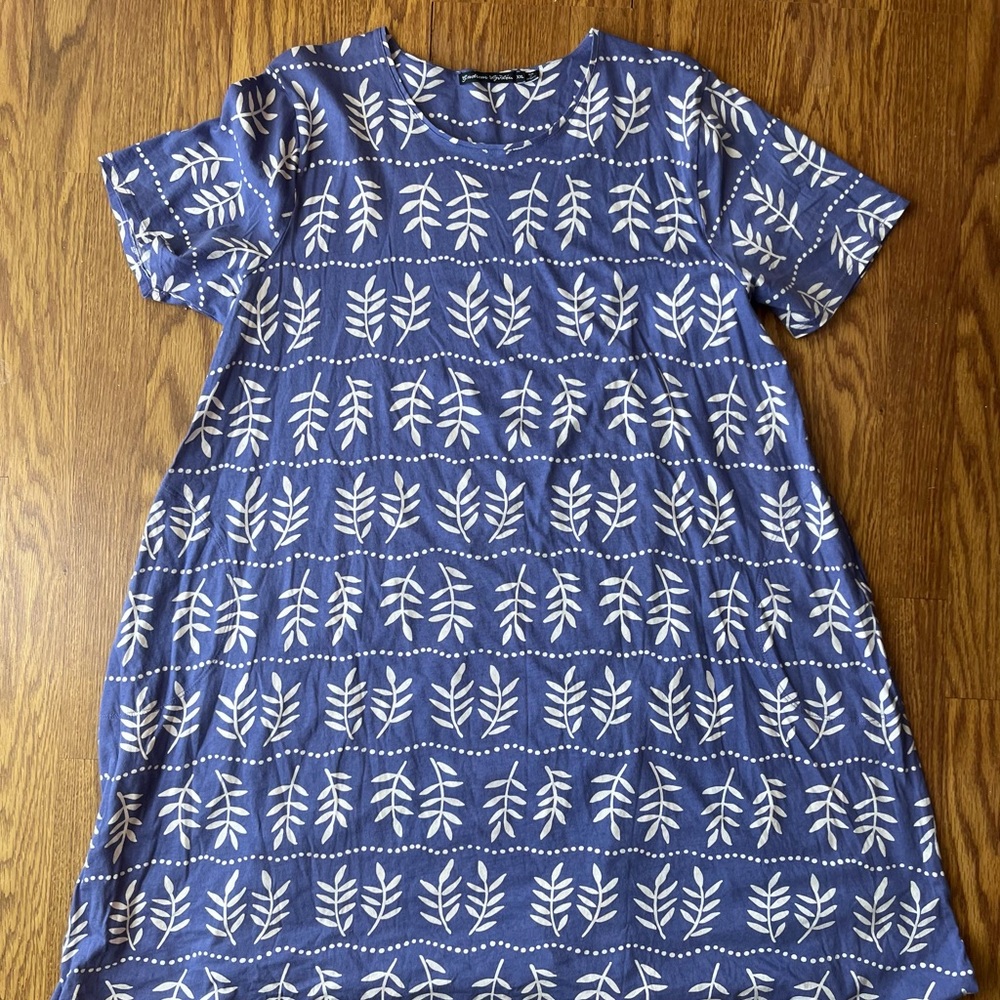 Gudrun Sjoden Blue and White Midi Dress
